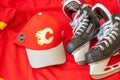 Calgary Flames NHL team baseball cap and jersey