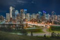 Calgary Night Skyline Royalty Free Stock Photo