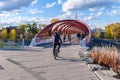 Calgary Peace Bridge in the Autumn season