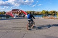 Calgary Peace Bridge in the Autumn season