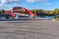 Calgary Peace Bridge in the Autumn season