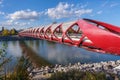 Calgary Peace Bridge in the Autumn season