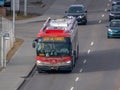 A Calgary Public transit bus with the message \