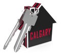 Calgary Real Estate Keys Show Property For Sale Or Rent In Alberta 3d Illustration