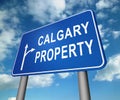 Calgary Real Estate Roadsign Shows Property For Sale Or Rent In Alberta 3d Illustration Royalty Free Stock Photo