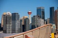 Calgary`s modern skyline during a nice fall day Royalty Free Stock Photo