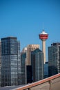 Calgary`s modern skyline during a nice fall day Royalty Free Stock Photo