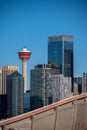 Calgary`s modern skyline during a nice fall day Royalty Free Stock Photo