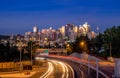 Calgary skyline at night Royalty Free Stock Photo