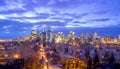 Calgary skyline at sunrise Royalty Free Stock Photo
