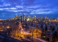 Calgary skyline at sunrise Royalty Free Stock Photo