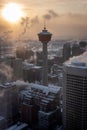Calgary skyline in winter Royalty Free Stock Photo
