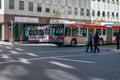 Calgary transit buses in Downtown Calgary