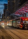 Calgary transit downtown at night Royalty Free Stock Photo