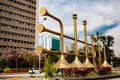 View of the well known Jairo Varela Plaza and the Municipal Administrative Center CAM building in