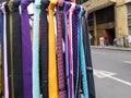 Street sell of colorful men ties at Cali city center Royalty Free Stock Photo