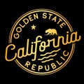 California logo. Golden State Republic. Vector and illustration.