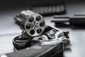 .357 Caliber Revolver Pistol, Revolver open ready to put bullets Royalty Free Stock Photo