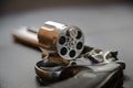 .357 Caliber Revolver Pistol, Revolver open ready to put bullets Royalty Free Stock Photo