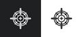 calibrate outline icon in white and black colors. calibrate flat vector icon from computer collection for web, mobile apps and ui