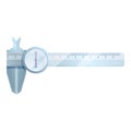 Calibrated caliper icon, cartoon style