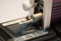 Calibration surface roughness tester machine with gage bloc Royalty Free Stock Photo