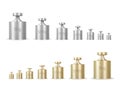 Calibration weights realistic isolated vector illustrations set