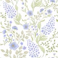 Calico delicate pink green colors pattern. Cute seamless cute small flowers for fabric design. Calico pattern in country