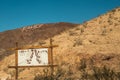 Calico ghost town map and mountain sign