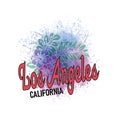 Califonia los Angeles watercolor splash flower vector art