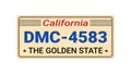 Vintage-style license plate design with DMC-4583 number and \