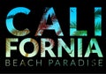 California background with palm. Vector background beach. Summer tropical banner design. Paradise poster template illustration