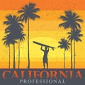 California beach, surfer poster