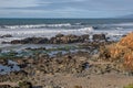 California beaches rocks and waves landscape Royalty Free Stock Photo