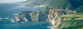 California Bixby bridge in Big Sur Monterey County in Route 1 Royalty Free Stock Photo