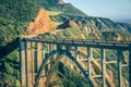 California Bixby bridge in Big Sur Monterey County in Route 1 Royalty Free Stock Photo