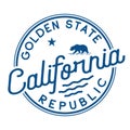 California logo. Golden State Republic. Vector and illustration.