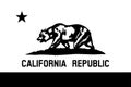 California CA State Flag. United States of America. Black and white EPS Vector File Royalty Free Stock Photo