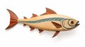 California Coastal Wood Carving: Sleek Fish Profile In Light Orange And Teal Royalty Free Stock Photo