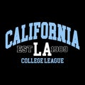 California college league design typography, vector design text illustration, sign, t shirt graphics, print