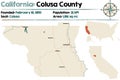 California - Colusa county map Royalty Free Stock Photo