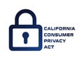 California consumer privacy act or CCPA symbol with lock flat vector icon for apps and websites