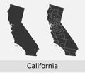 California counties vector map Royalty Free Stock Photo