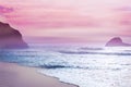 California dreaming, sunset mood on the beach at Mendocino Royalty Free Stock Photo