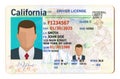 California Driver License filled with generic info