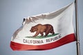 California Republic flag in the wind USA. Royalty Free Stock Photo