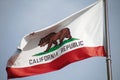 California Republic flag in the wind USA. Royalty Free Stock Photo