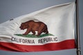 California Republic flag in the wind USA. Royalty Free Stock Photo