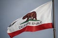 California Republic flag in the wind USA. Royalty Free Stock Photo