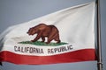 California Republic flag in the wind USA. Royalty Free Stock Photo